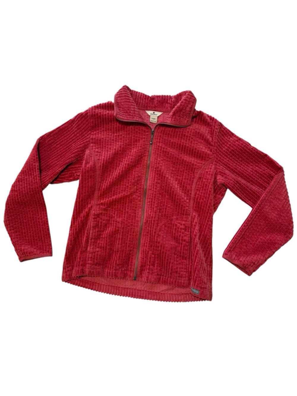 Woolrich Womens Full Zip Corduroy Jacket Soft Ruby Red Cotton 2291 Large